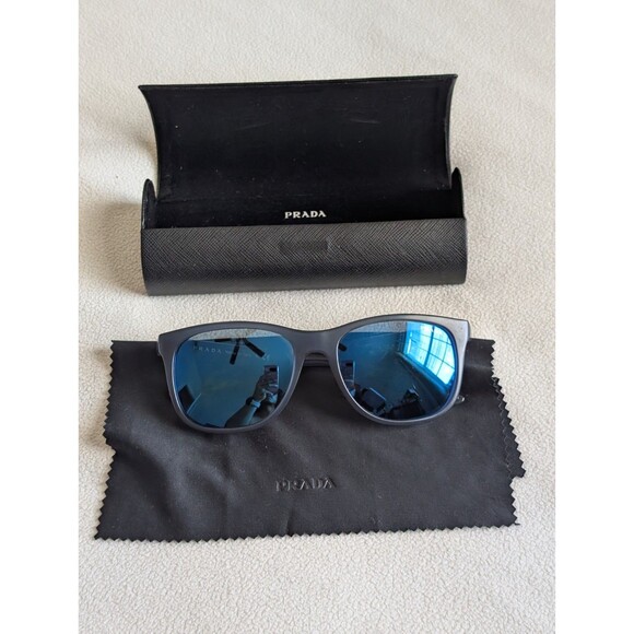 Prada SPS 03O 55-18 JAP-9P1 Blue Sunglass Frames 140 3N With Red Logo - Picture 1 of 9